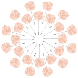 Unique Bargains Ribbon Alloy Multipurpose Use Durable Flower Lapel Pin 3.5 x 1.38 Inch  24 Pcs - 1 of 4