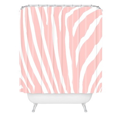 Natalie Baca Zebra Striped Rose Quartz Shower Curtain Pink - Deny Designs