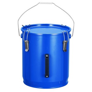 Fryer Grease Bucket 6 Gal Oil Disposal Caddy Steel Fryer Oil Bucket with Rust-Proof Coating Lid Lock Clips Filter Bag Oil Transport Container - 1 of 4