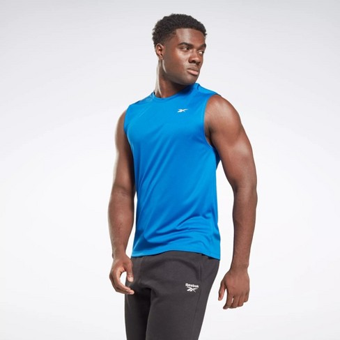 Reebok Training Sleeveless Tech T-Shirt Mens Athletic Tank Tops Small  Vector Blue