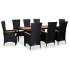 vidaXL Outdoor Dining Set Black PE rattan Large Adjustable Footrests - 2 of 4
