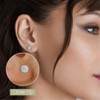 Gilded Lab-Grown Diamond Sterling Silver & 14KT Yellow Gold-Plated Silver Stud Earrings for Women, Cushion Halo Shaped, 1/4, 1/2, 1 Carat Total Weight - 3 of 4