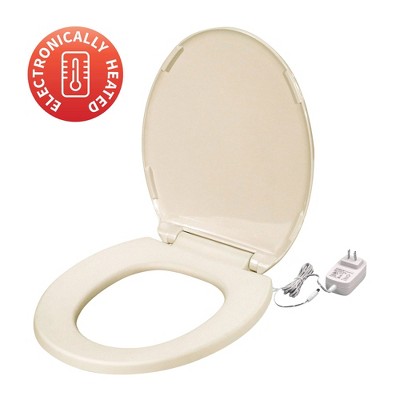 UltraTouch 01821 12 Watt 12 Volt UL Listed Anti Microbial Soft Round Bowl Electrically Heated Biscuit Toilet Seat for Standard American Bathrooms