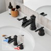 Rainworth Bathroom Faucets for Sink 3 Hole Black 8 inch Widespread Bathroom Sink Faucet with Pop Up Drain Double Lever Handle Faucet - 3 of 4