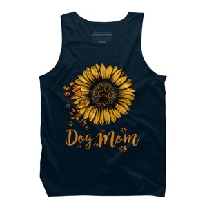 Men's Design By Humans Mother's Day Dog Mom Sunflower Paw By dodorindesign Tank Top - 1 of 2