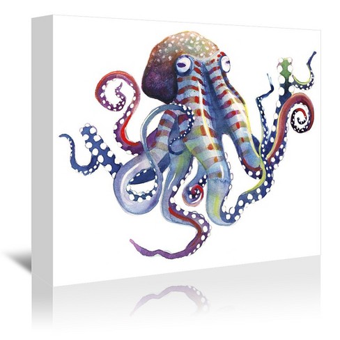 Americanflat 24 X 36 Octopus By Sam Nagel Wrapped Canvas Wall Art Target - Octopus Wall Decor Canvas