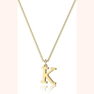 Personalized Initial Choker Gold Plated Dainty Letter Pendant Necklace Gift Gold-K - 1 of 4