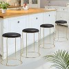 Kings Brand Furniture 4-Pack Stack Stools, Upholstered w/Metal Legs Backless Stackable  Bar and Counter Height Stool, Dining Room Kitchen Chairs - 2 of 4