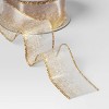 18' Christmas Modern Warmth Premium Ribbon Gold Glitter on Sheer - Wondershop™ - 3 of 3