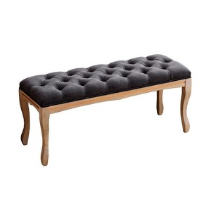 NicBex Modern 43.3" Bedroom Bench Wood Accent Stools with Button Tufted for Bedroom and Entryway - 1 of 4