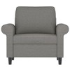 vidaXL Dark Gray Sofa Chair - Comfortable 1-Seater Lounge Chair with Thick Padding, Durable Polyester Fabric - 3 of 4