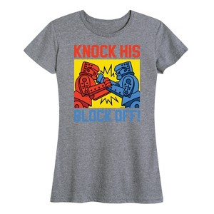 Women's - Rock 'Em Sock 'Em Robots - Knock His Block Off Short Sleeve Graphic T-Shirt - 1 of 4