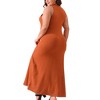 Agnes Orinda Women's Plus Size Knit Crewneck Sleeveless Casual Midi Sweater Dresses - 4 of 4