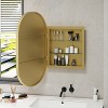 Oval Medicine Cabinet Mirror Bathroom Mirror with Storage and LDE,  Wall Mounted Medicine Mirror Cabinet for Bathroom, Living Room, Bedroom Wall Decor - 2 of 4