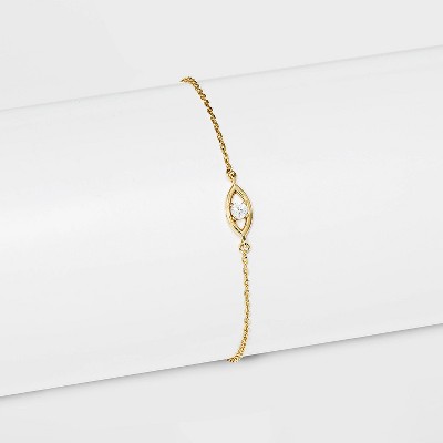 SUGARFIX by BaubleBar 14K Gold Plated Delicate Evil Eye Bracelet - Gold
