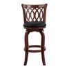 38.00"Comfortable Swivel Pub Height Chair 1pc Design Back Dark Cherry Finish Faux Leather Upholstery Solid Wood Furniture,Cherry - 3 of 4