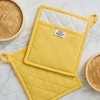 Design Imports Chino Potholder Set/2, Yellow Yarrow - 3 of 4