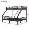 NicBex Bunk Bed with Ladder,Metal Bunk Bed Frame with Safety Guardrail and Slats Support for Kids Teens Dorm Rooms,Black - 3 of 4