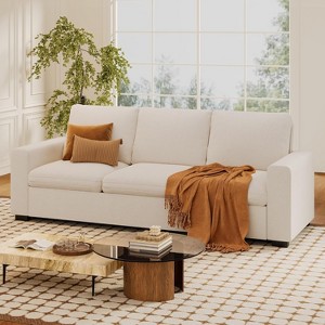 Vipbear 88 Inch Mordern Sofa Couch,Cloud Sofa Couch with Extra Deep Seats,Modern 3 Seater Sofa Couches,Cotton Linen Fabric Loveseat Sofas - 1 of 4