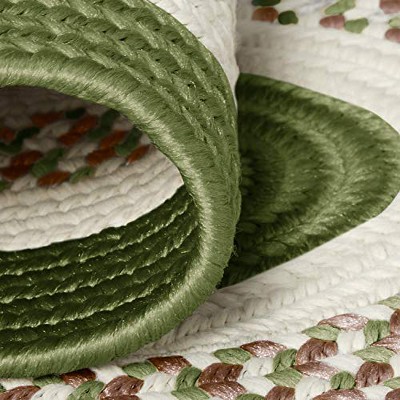 Multicolor Oval Braided Synthetic Reversible Runner Rug 2x7
