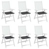 vidaXL Set of 6 Anthracite Garden Chair Cushions - 19.7"x19.7"x1.2" Oxford Fabric, Weather-Resistant Outdoor Seat Cushions with Foam Fiber Filling - 4 of 4