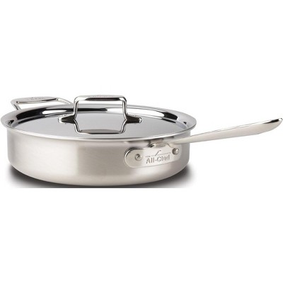 All-Clad BD55404 D5 Brushed 18/10 Stainless Steel 5-Ply Bonded Dishwasher Safe Saute Pan with Lid Cookware, 4-Quart, Silver