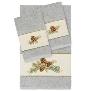 Linum Home Textiles 100% Turkish Cotton PIERRE Embellished Towel Set - 1 of 2