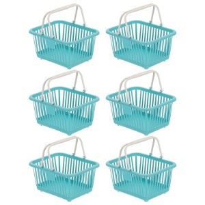 Unique Bargains Plastic Grocery Shopping Toy Organizing Mini Decorative Baskets 6.3" x 3.5" x 5.1" 6 Pcs - 1 of 4