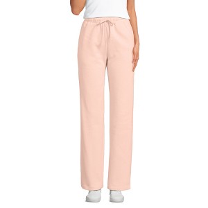 Lands' End Women's Serious Sweats High Rise Relaxed Straight Leg Pants - 1 of 3