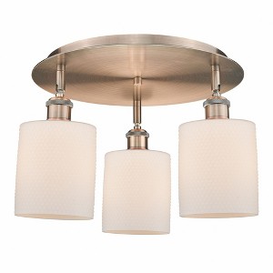 Cobbleskill - 3 Light Flush Mount In Art Deco Style-9.63 Inches Tall and 17.75 Inches Wide - 1 of 1