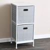 Household Essentials 2pc 12" x 13" Fabric Storage Bin Set White: 13 Inch Cubes, Polyester, Handles, Folds Flat, No Assembly - 2 of 4
