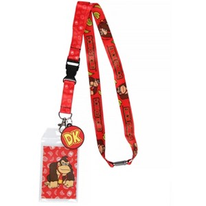 Nintendo Super Mario Donkey Kong Lanyard ID Badge Holder Lanyard w/ Rubber Charm - 1 of 4