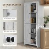 Resenkos 72-Inch Farmhouse Pantry with 4 Doors & Adjustable Interior Shelves, White - 3 of 4