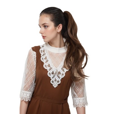 Alilang 22-Inch Layered Claw Clip Ponytail Extension with Adjustable Drawstring and Breathable Net