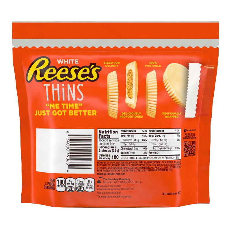 Reese&#39;s Thins White Cr&#233;me Peanut Butter Cups - 7.37oz, 3 of 7