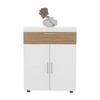 Vynxaria Modern Shoe Rack, Living Room, White/Macadamia - 3 of 4