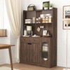 VYNXARIA Wooden Kitchen Cabinet White Pantry Storage Microwave Cabinet with Storage Drawer - 4 of 4