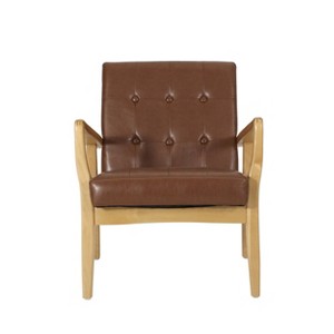 Marcola Mid Century Modern Upholstered Wood Framed Club Chair - Christopher Knight Home - 1 of 4