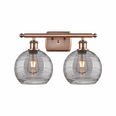 Athens Deco Swirl - 2 Light Bath Vanity In Industrial Style-11.25 Inches Tall and 18 Inches Wide