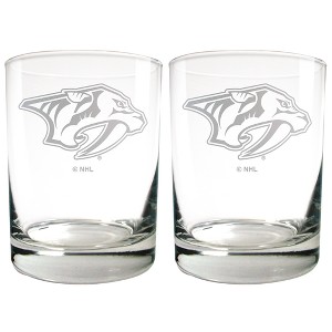 NHL Nashville Predators Laser Etched Rocks Glass Set - 2pc - 1 of 1