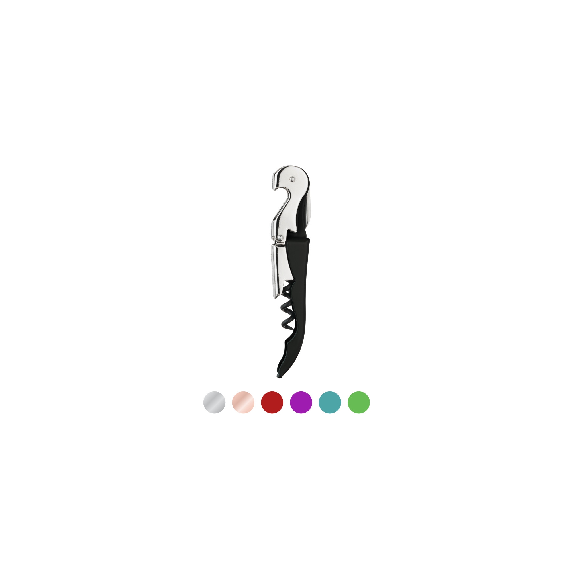 True TrueTap Double Hinged Waiter’s Corkscrew, Black Wine Bottle Opener with Foil Cutter, Wine Key