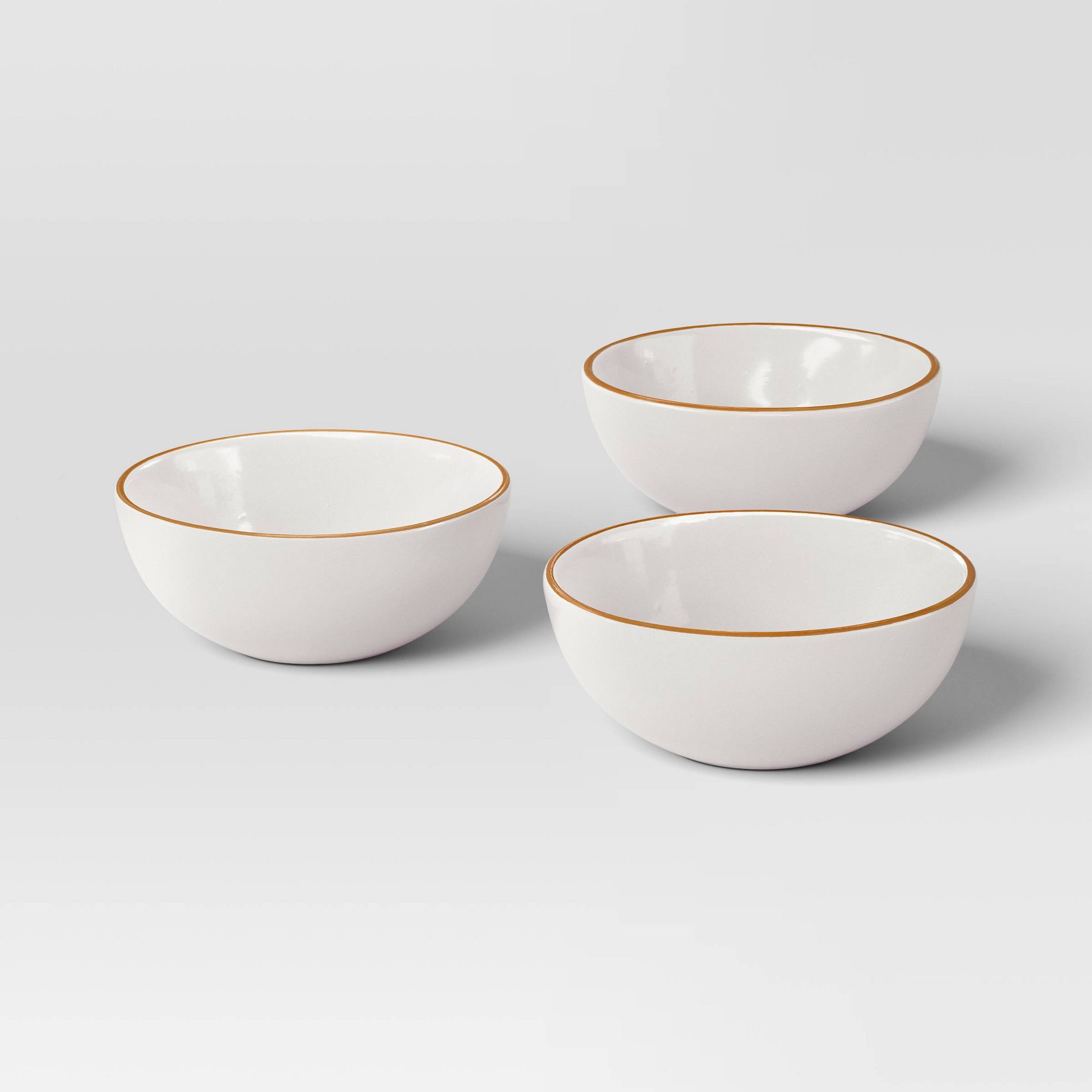 6.5 fl oz 3pk Stoneware Mini Dinner Bowl Set - Threshold™