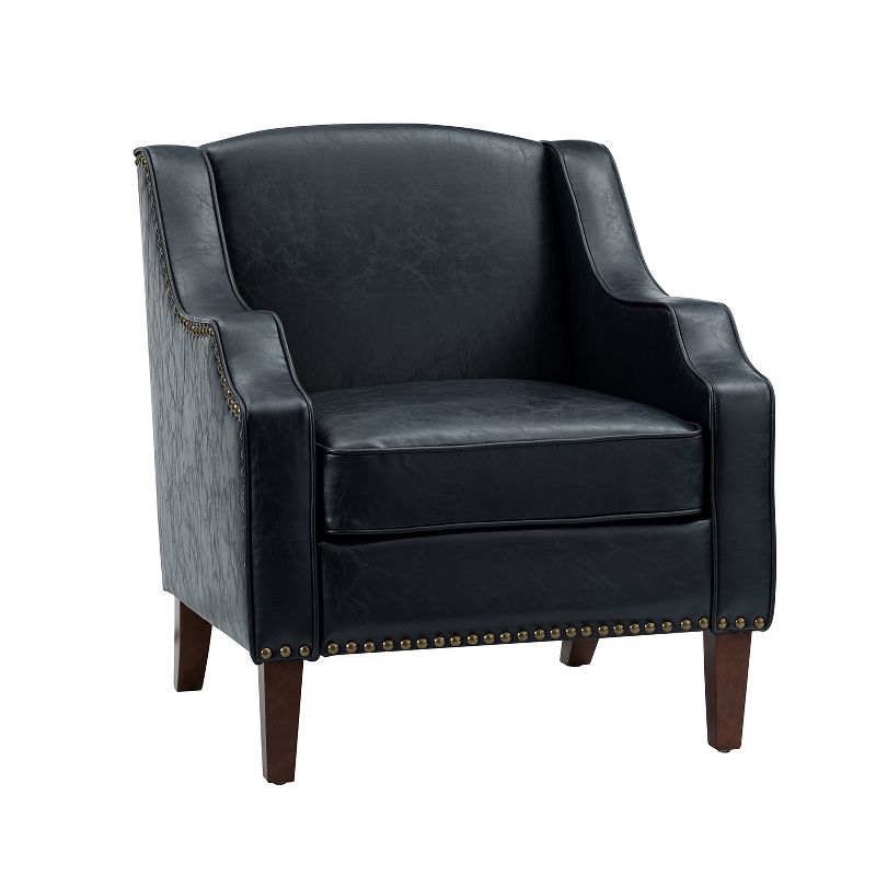 Mornychus Contemporary and Classic Vegan Leather Armchair with Nailhead Trim | KARAT HOME, 2 of 11