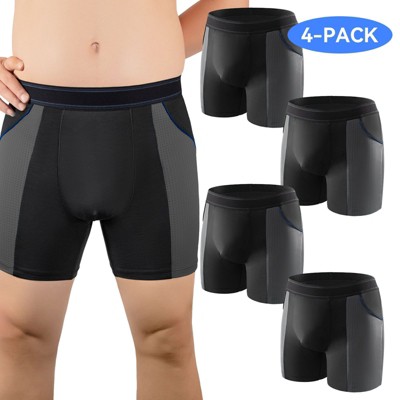 CARER 4pk Washable Incontinence Underwear for Men Urinary Bladder Leak-proof Incontinence Boxer Reuable - Mild Absorbency