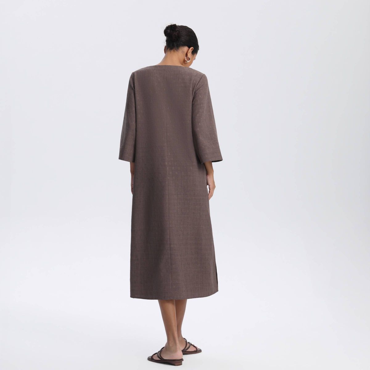 Women's 3/4 Sleeve Midi A-Line Dress - A New Day™ - thumbnail 2