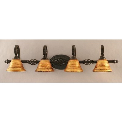 Toltec Lighting Elegante 4 - Light Vanity in  Dark Granite with 7" Firré Saturn Shade