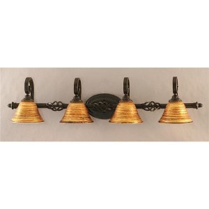 Toltec Lighting Elegante 4 - Light Vanity in  Dark Granite with 7" Firré Saturn Shade - 1 of 1