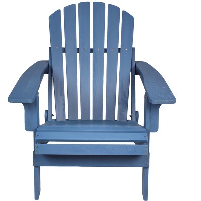 TIRAMISUBEST Oversized Blue Wood Folding Chair - Pre-Assembled Solid Wood Patio Chair for Garden, Porch & Deck