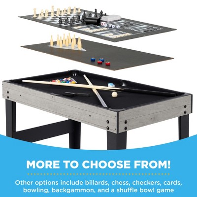 Gray 42.25" 10-in-1 Combo Game Table Set with Foosball, Hockey, and Ping Pong