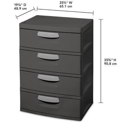 Sterilite 4-Drawer Garage and Utility Storage Unit Gray